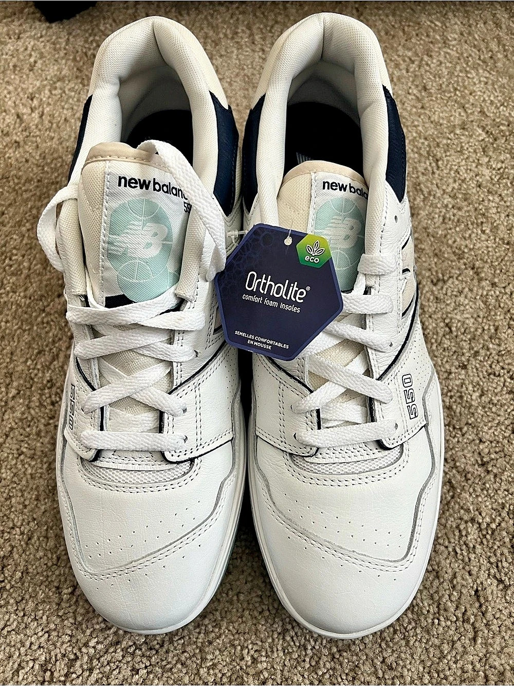 New Balance 550 Sneakers White & Blue US 12 NWT